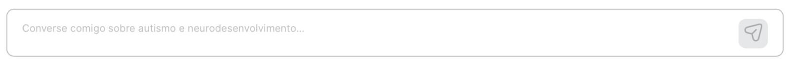 Campo de pergunta do Genioo, a inteligência artificial (IA) da Tismoo.me, um robô conversacional especialista em autismo, síndromes relacionadas e condições ligadas ao neurodesenvolvimento.