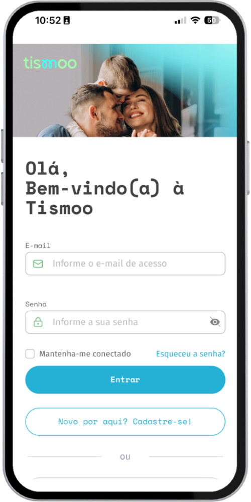 Tela de login do app